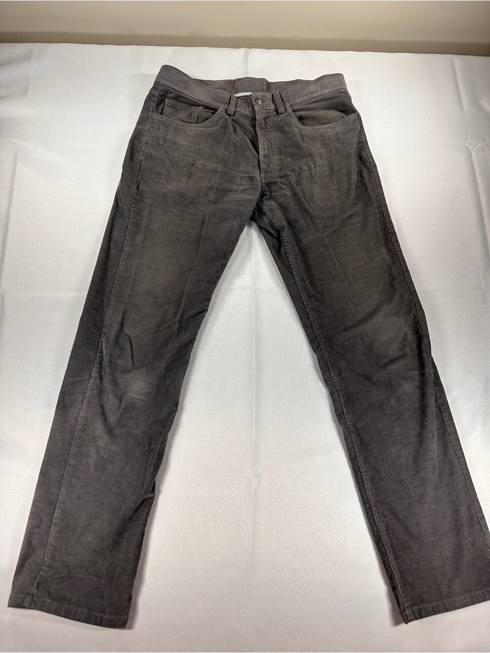 Brooks Brothers Men’s Gray Corduroy Pants 33x32 Stretch Straight Leg